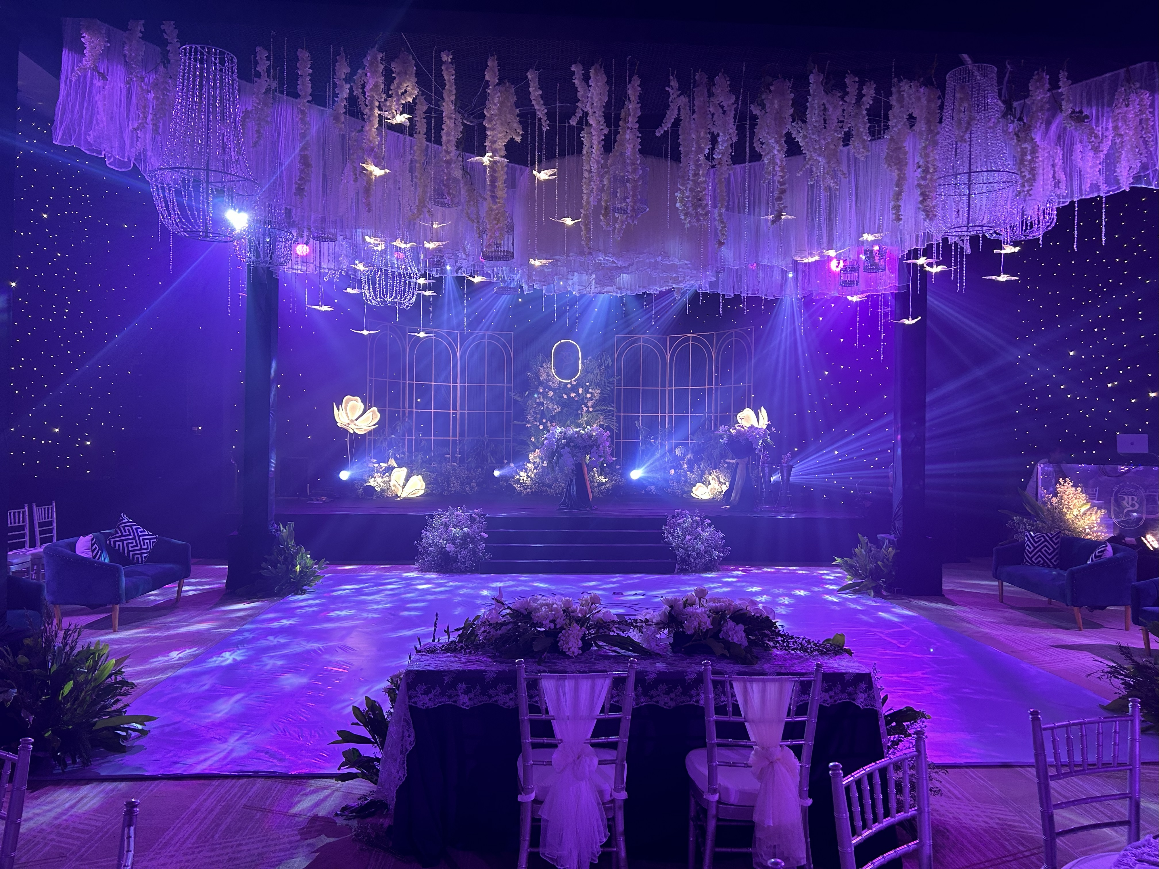 Elegant engagement party setup